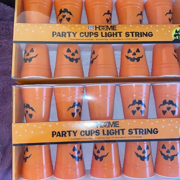 Jack-O-Lantern Party Cup  String Lights - Picture 1 of 3